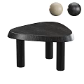 Modern Black Triangular Functional Table With Minimalist Design And Wooden Legs 3d model