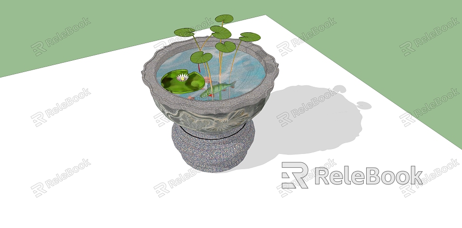 Chinese fish tank fish tank components model