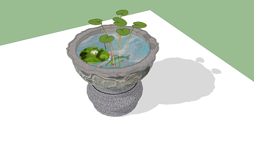 Chinese fish tank fish tank components 3d model