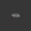 Silver Sports Car With EP Logo Red Accents Rear Spoiler White Wheels And Red Seats