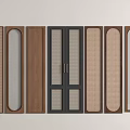 Stylish Wardrobe Doors with Wooden Rattan Glass and Grid Patterns for Modern Closets