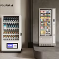 POLIFORM Modern Vending Machines With Various Beverages And Drinks In Interior 3d model