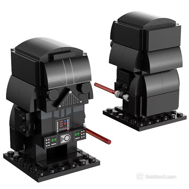 Darth Vader Building Blocks With Black Design Red Lightsaber And Collectible Model 3d model 
