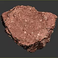 Natural Red Stone With Rough Surface White Specks And Dark Background 3d model