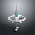 Industrial Circular Ring Structure Featuring Central Tower And Metallic Support Antennas 3d model