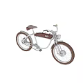 Vintage ITALJET ASGOT Motorcycle With Brown Seat And Silver Frame