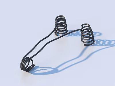 Two Black Coiled Springs Practical Household Items For Daily Use 3d model