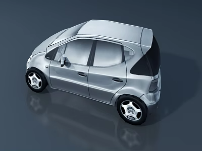 Silver Compact Hatchback Car With Modern Sleek Exterior And Urban Design 3d model