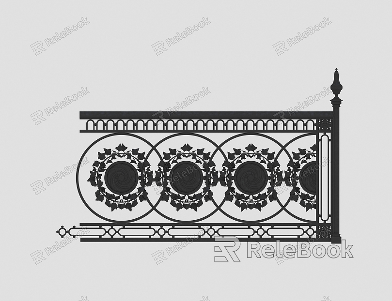 Fence railing stair guardrail model