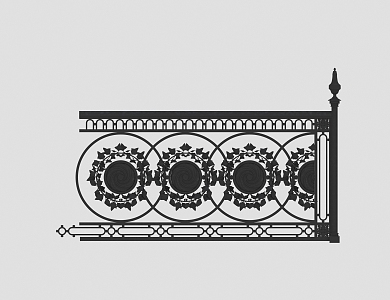 Fence railing stair guardrail 3d model