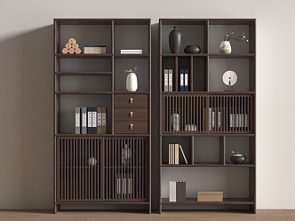 New Chinese-style Antique Bookshelf 3d model