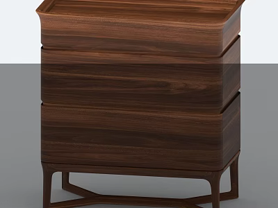 Elegant Wooden Modern Sideboard With Multiple Drawers And Geometric Legs Design 3d model