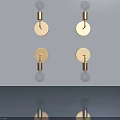 Modern Sleek Wall Lamps With Round Bulbs Mounted On Wall And Reflections