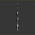 Weapon Kitchen Knives Set with Black Handles and Silver Blades Arranged for