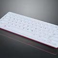 Sleek Ultra Thin Wireless White Keyboard with Pink Edge and Modern Design