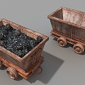 Mine car Coal mine transport car Old mine car 3d model