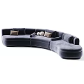 Curved Sectional Sofa With Plush Velvet Upholstery Multiple Color Options And Cozy Cushions