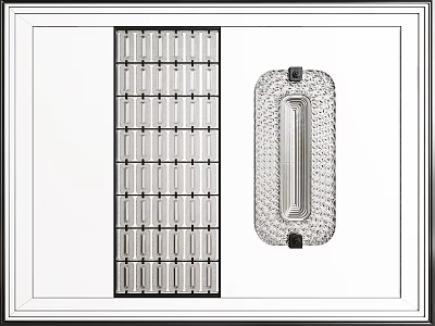Modern Framed Glass Partition With Grid Design And Textured Panel 3d model