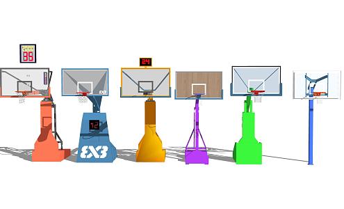 modern basketball stand basketball frame basketball net sports equipment 3d model