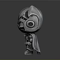 Chibi Style Silver Superhero Figure With Cat Ear Helmet And Cape