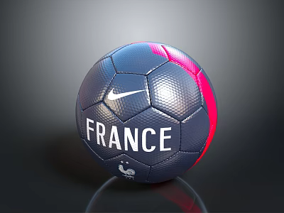 Nike Blue And Pink France Soccer Ball With White Logo And High Quality Design 3d model Nike Blue And Pink France Soccer Ball With White Logo And High Quality Design 3d model