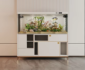 Modern Fish Tank Glass Fish Tank Aquarium Display Cabinet Side Cabinet 3d model