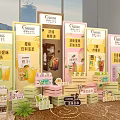 Coca-Cola Drinks Display Photo Check-in Spot With Various Flavors Stacked Crates And Green Plants