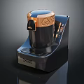 Modern Automatic Coffee Machine With Black And Gold Finish And Sleek Design