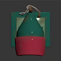 Red Green Table Lamp With Foldable Stand And Round Shade Design