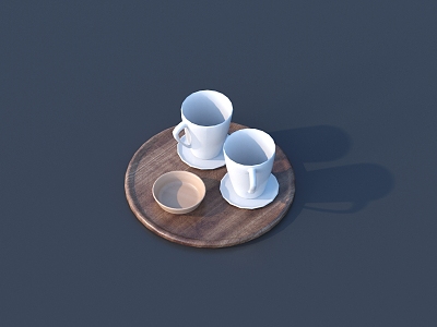 Modern Cup Tray 3d model