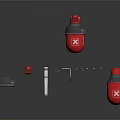 Red Thermos Flask With Detachable Lid Straw And Seal Ring Components