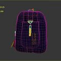 Navy Blue Everyday Backpack With Yellow Tag Buckle And Stitching Details