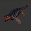 Modern sea beast ichthyosaur sea monster 3d model