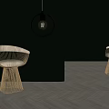 Rattan Leisure Chairs With Light Colored Cushions Against Green Walls And Wooden Flooring