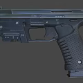Modern Semi Automatic Pistol With Metal Slide Black Textured Grip And Trigger 3d model