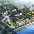 Aerial View Urban Planning Design With Modern Buildings Green Spaces And Roads