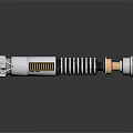 Futuristic Weapon With Silver Spiral Structure Gold Accents And Shiny Reflection