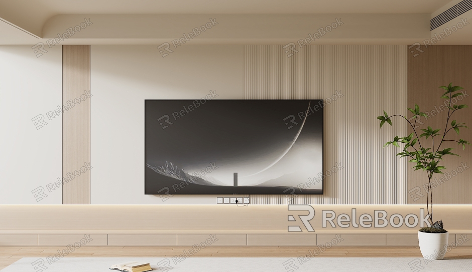 Modern Cream Style TV Background Wall TV Cabinet TV model