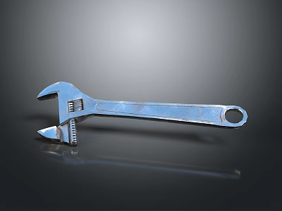 Shiny Metal Adjustable Wrench Versatile Tool For Home Repair And Maintenance 3d model