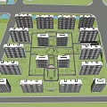Modern High Rise Residential Buildings With Trees And People In Surroundings