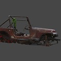 The burned jeep 3d model