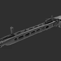 Black Tactical Rifle With Multiple Holes Design And Scope Attachment