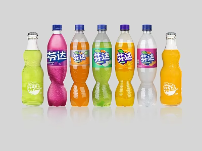 Assorted Fanta Bottled Drinks Collection With Various Flavors And Colorful Bottles 3d model