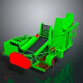 Green Agricultural Vehicle With Red Component And Conveyor Belt System