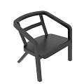 Sleek Modern Black Wooden Lounge Chair With Ergonomic Armrests And Sturdy Frame
