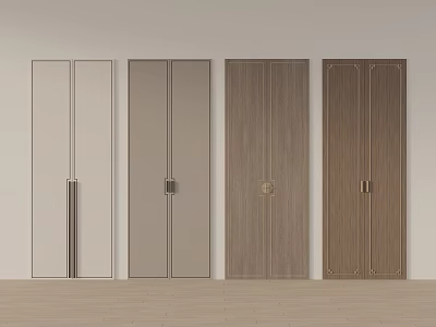 Four Stylish Wardrobe Doors With Diverse Designs 3d model