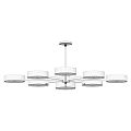 Sleek Modern Ceiling Light With Multiple Circular Rings And Dark Finish Design 3d model
