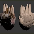Prehistoric Animal Fossil With Spiked Bones And Ancient Skeletal Structure