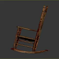 Classic Wooden Rocking Chair With Traditional Design Armrests Brown Finish And Comfortable Seating