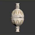 Elegant Decorative Vase With Gold And White Patterns And Intricate Design Details